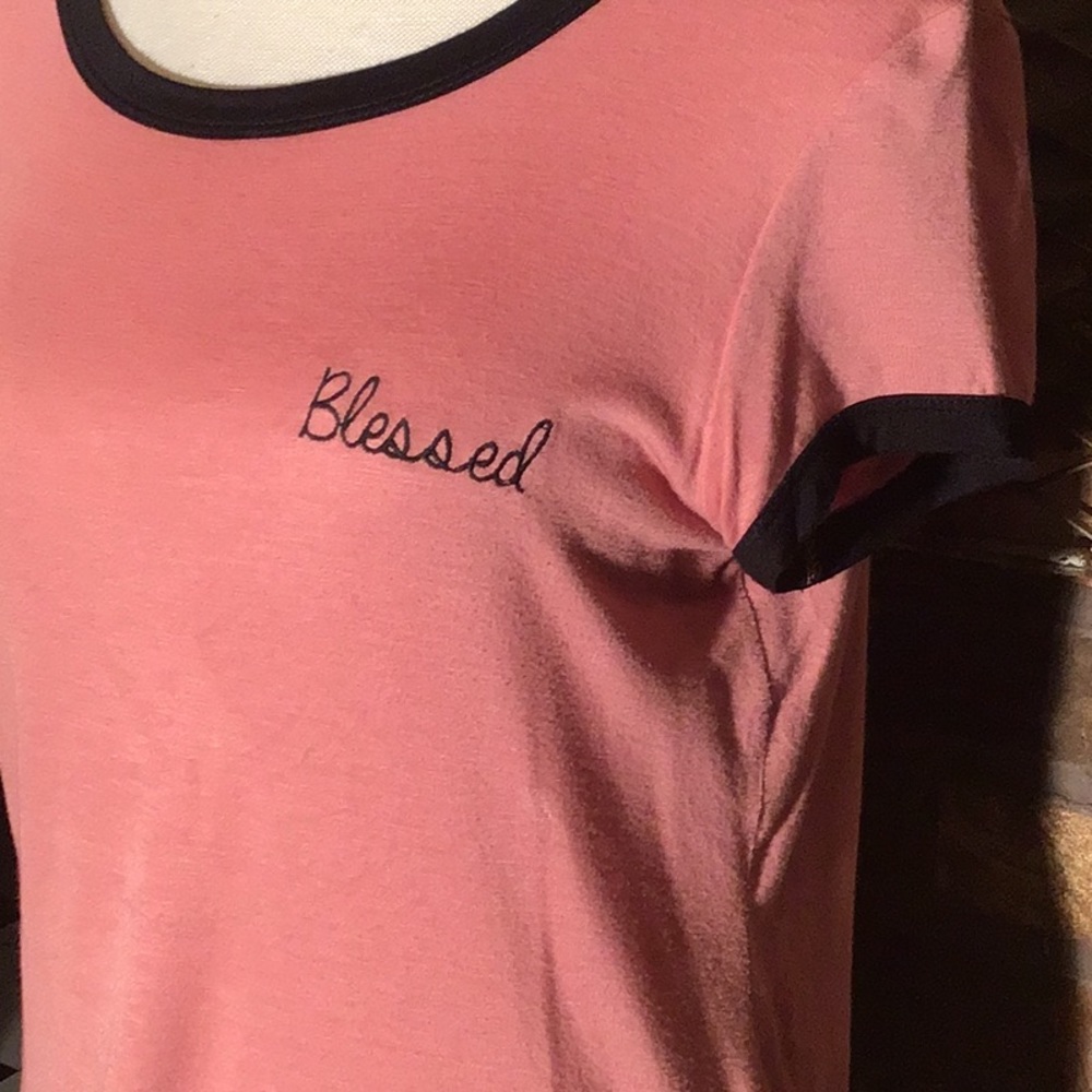 Top Girl LA graphic t-shirt “blessed” pink and black M
